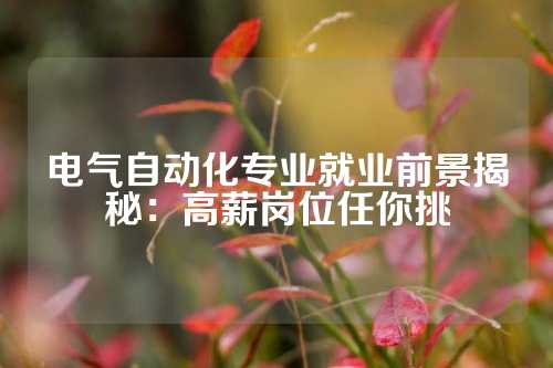 电气自动化专业就业前景揭秘：高薪岗位任你挑