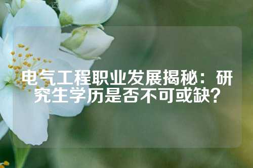 电气工程职业发展揭秘：研究生学历是否不可或缺？