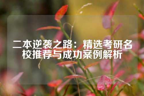 二本逆袭之路：精选考研名校推荐与成功案例解析