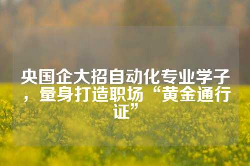 央国企大招自动化专业学子，量身打造职场“黄金通行证”