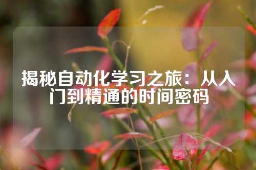揭秘自动化学习之旅：从入门到精通的时间密码