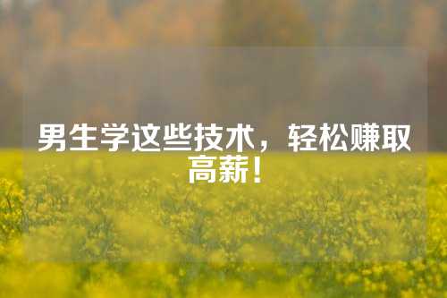 男生学这些技术，轻松赚取高薪！