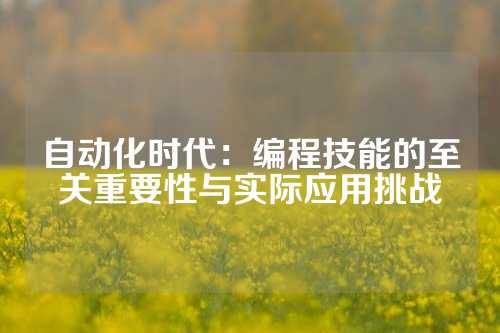 自动化时代：编程技能的至关重要性与实际应用挑战
