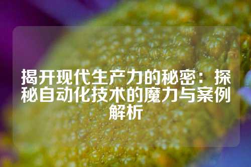 揭开现代生产力的秘密：探秘自动化技术的魔力与案例解析