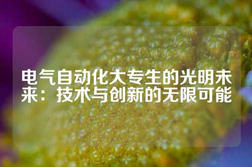 电气自动化大专生的光明未来：技术与创新的无限可能