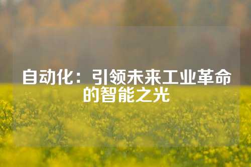 自动化：引领未来工业革命的智能之光