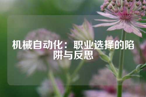 机械自动化：职业选择的陷阱与反思