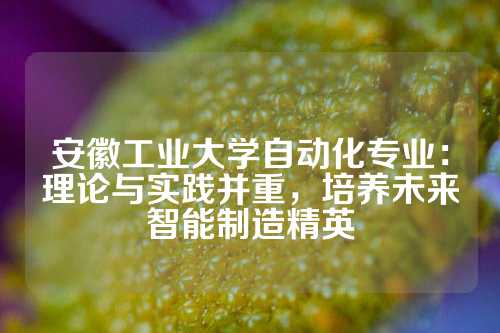 安徽工业大学自动化专业:理论与实践并重,培养未来智能制造精英
