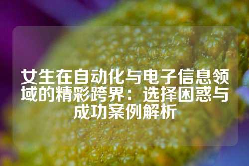 女生在自动化与电子信息领域的精彩跨界：选择困惑与成功案例解析