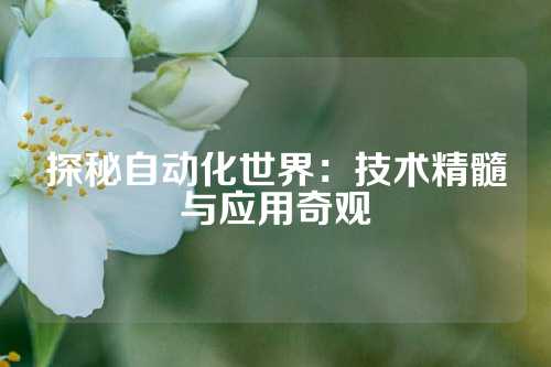 探秘自动化世界:技术精髓与应用奇观