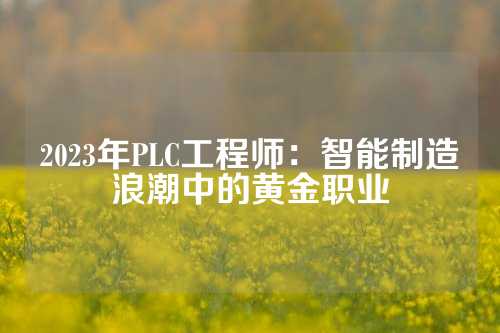 2023年PLC工程师：智能制造浪潮中的黄金职业