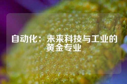 自动化：未来科技与工业的黄金专业