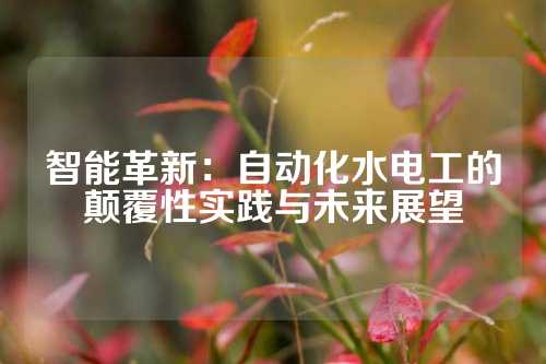 智能革新：自动化水电工的颠覆性实践与未来展望