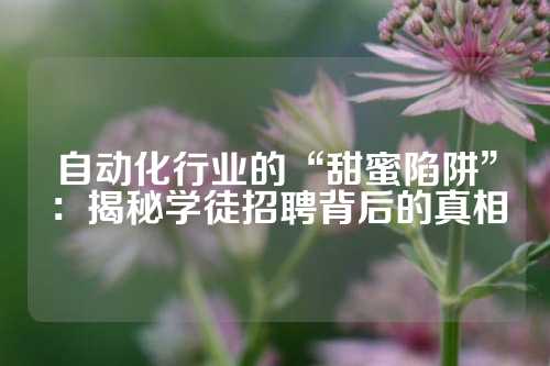 自动化行业的“甜蜜陷阱”：揭秘学徒招聘背后的真相