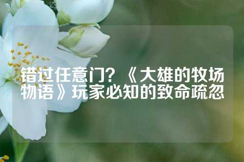 错过任意门?《大雄的牧场物语》玩家必知的致命疏忽