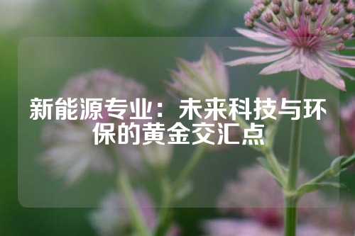 新能源专业：未来科技与环保的黄金交汇点