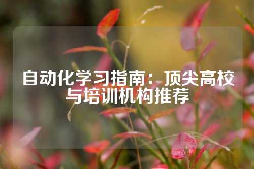 自动化学习指南：顶尖高校与培训机构推荐