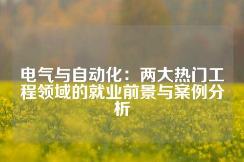 电气与自动化：两大热门工程领域的就业前景与案例分析
