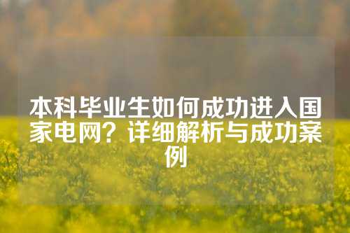本科毕业生如何成功进入国家电网？详细解析与成功案例