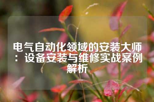 电气自动化领域的安装大师：设备安装与维修实战案例解析
