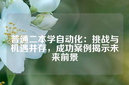 普通二本学自动化：挑战与机遇并存，成功案例揭示未来前景