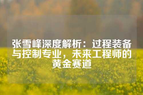 张雪峰深度解析：过程装备与控制专业，未来工程师的黄金赛道