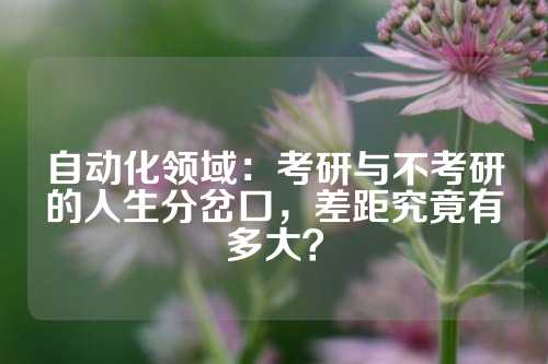自动化领域：考研与不考研的人生分岔口，差距究竟有多大？