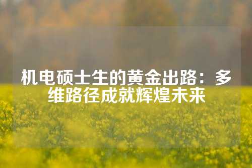 机电硕士生的黄金出路：多维路径成就辉煌未来