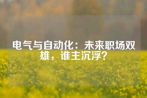 电气与自动化：未来职场双雄，谁主沉浮？
