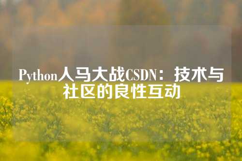Python人马大战CSDN：技术与社区的良性互动