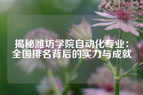 揭秘潍坊学院自动化专业：全国排名背后的实力与成就