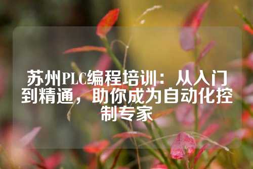 苏州PLC编程培训：从入门到精通，助你成为自动化控制专家