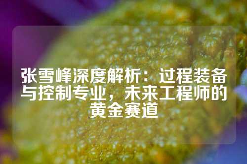 张雪峰深度解析：过程装备与控制专业，未来工程师的黄金赛道