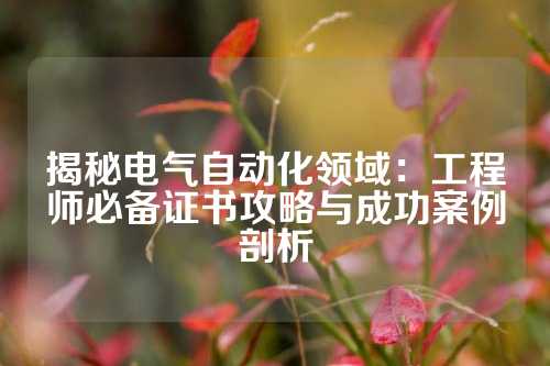 揭秘电气自动化领域:工程师必备证书攻略与成功案例剖析
