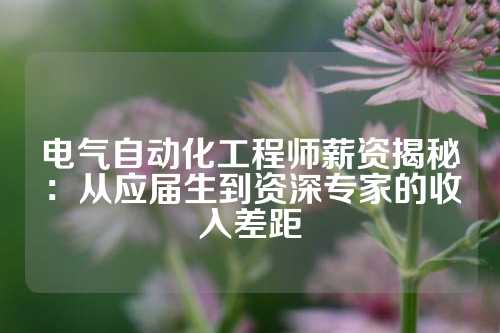 电气自动化工程师薪资揭秘：从应届生到资深专家的收入差距