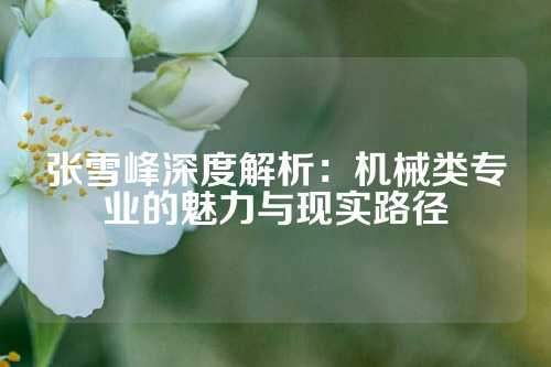 张雪峰深度解析：机械类专业的魅力与现实路径