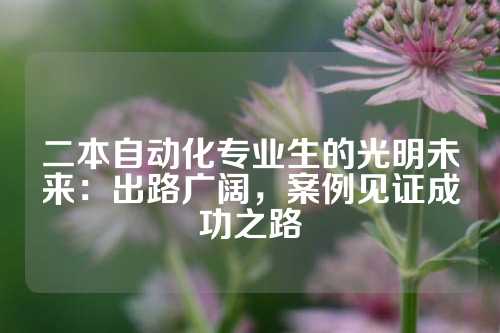二本自动化专业生的光明未来：出路广阔，案例见证成功之路