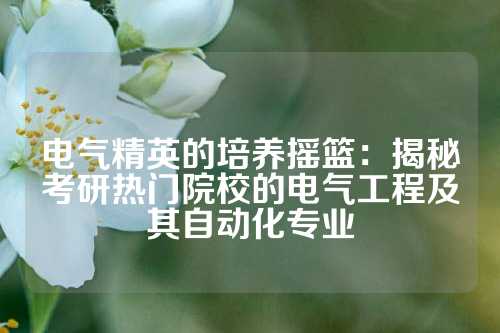 电气精英的培养摇篮：揭秘考研热门院校的电气工程及其自动化专业
