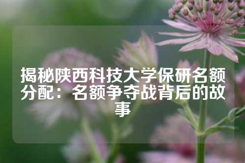 揭秘陕西科技大学保研名额分配：名额争夺战背后的故事