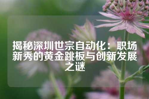 揭秘深圳世宗自动化：职场新秀的黄金跳板与创新发展之谜