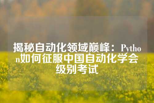 揭秘自动化领域巅峰：Python如何征服中国自动化学会级别考试