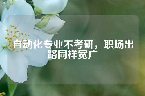 自动化专业不考研，职场出路同样宽广