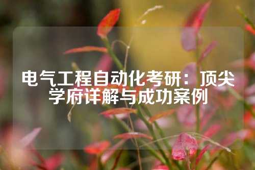 电气工程自动化考研：顶尖学府详解与成功案例