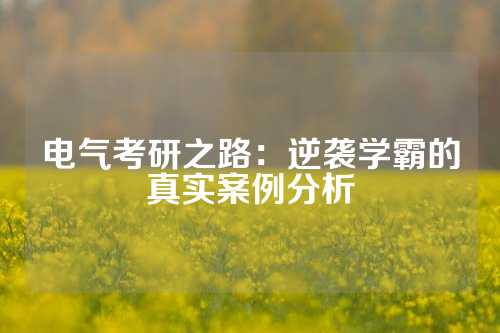 电气考研之路：逆袭学霸的真实案例分析