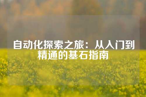 自动化探索之旅：从入门到精通的基石指南