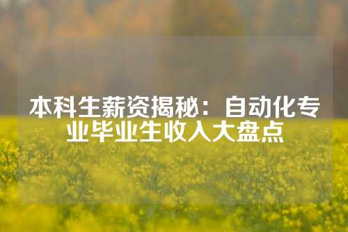 本科生薪资揭秘：自动化专业毕业生收入大盘点