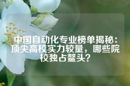 中国自动化专业榜单揭秘：顶尖高校实力较量，哪些院校独占鳌头？