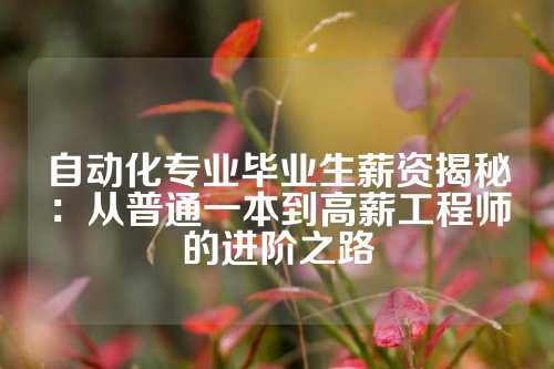 自动化专业毕业生薪资揭秘：从普通一本到高薪工程师的进阶之路