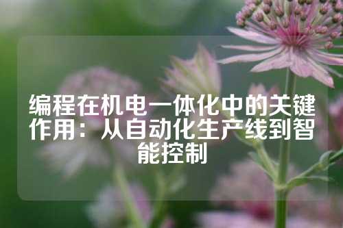 编程在机电一体化中的关键作用：从自动化生产线到智能控制