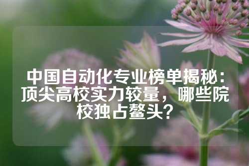 中国自动化专业榜单揭秘：顶尖高校实力较量，哪些院校独占鳌头？